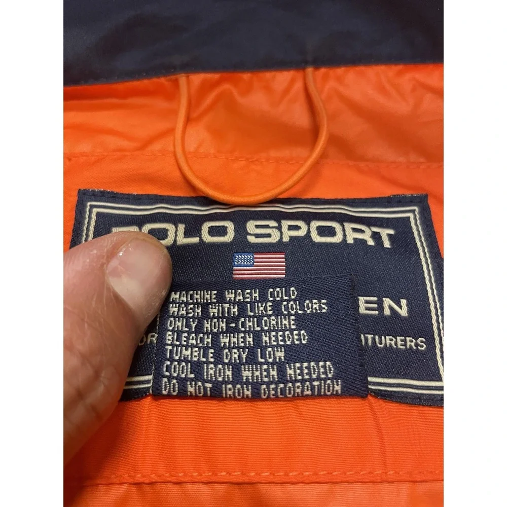 Polo Sport Ralph Lauren Jacket Mens XL‎ Orange Windbreaker Full Zip Lightweight